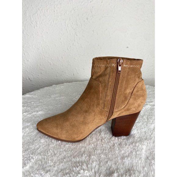 Aldo women’s Chelsea ankle boots booties tan pointed toe zipper closure size 8.5 - Picture 3 of 14